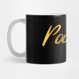 Paige Name Hand Lettering in Faux Gold Letters Mug